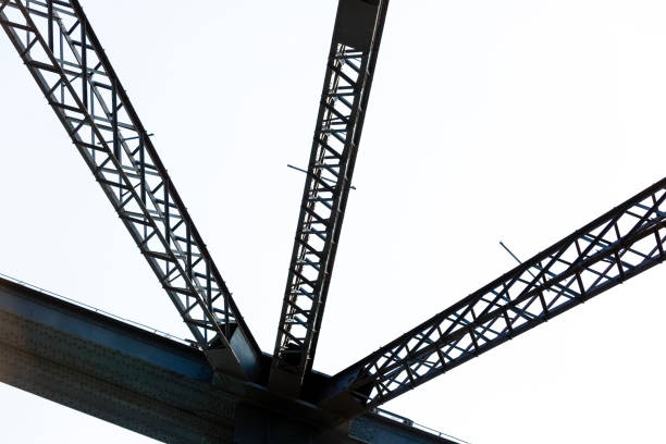 istock Closeup Harbour Bridge steel structure, white background with copy space 1145720625