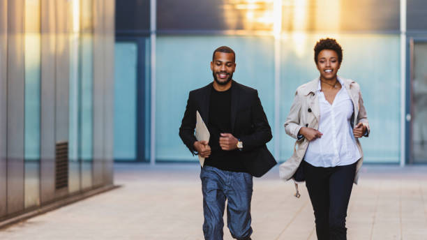 istock Young business people in a hurry 1145727641