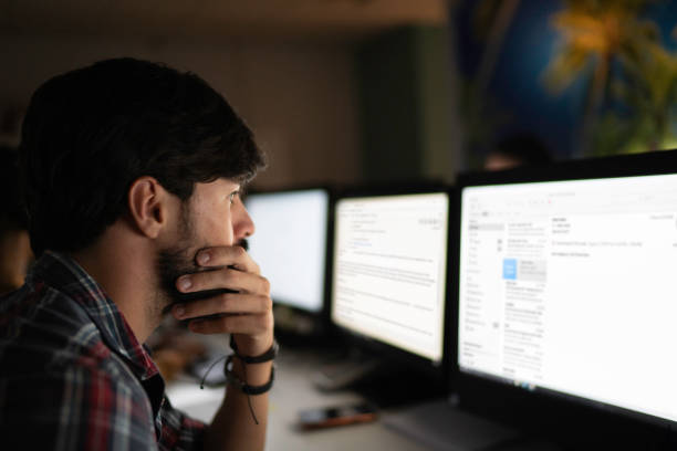 istock Businessman working late in the office 1145729235