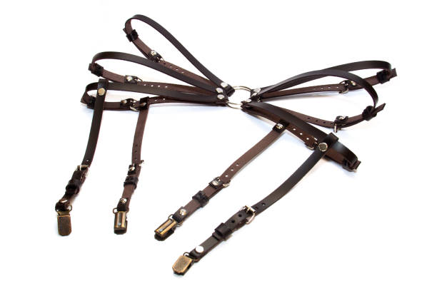 istock Leather garters belts on a white background 1145730597
