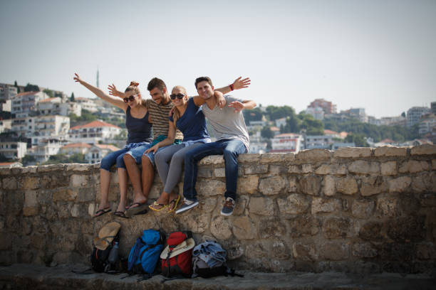 istock Friends having fun vacation together 1145733490