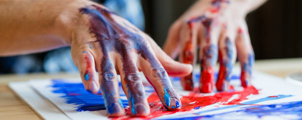 istock contemporary art trend creative finger painting 1145738897
