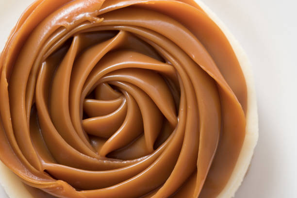 istock Homemade dulce de leche (milk-based caramel/ doce de leite) cheesecake. Top view 1145744234