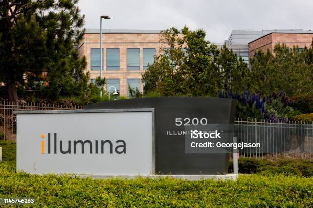 Sign And Logo Of The Illumina Company Stock Photo - Download Image Now - Biotechnology, California, DNA