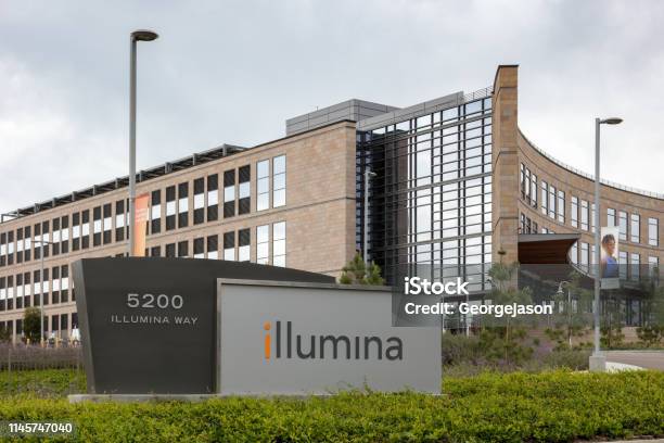 Sign And Logo Of The Illumina Company Stock Photo - Download Image Now - DNA, Biotechnology, San Diego