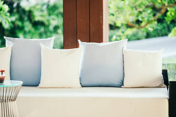 istock Beautiful luxury comfortable pillow on sofa decoration in living area 1145750498