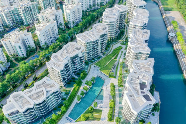 istock Homes in Singapore seen from above 1145751738