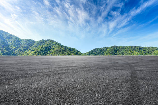 istock Asphalt race track and beautiful natural landscape 1145754247