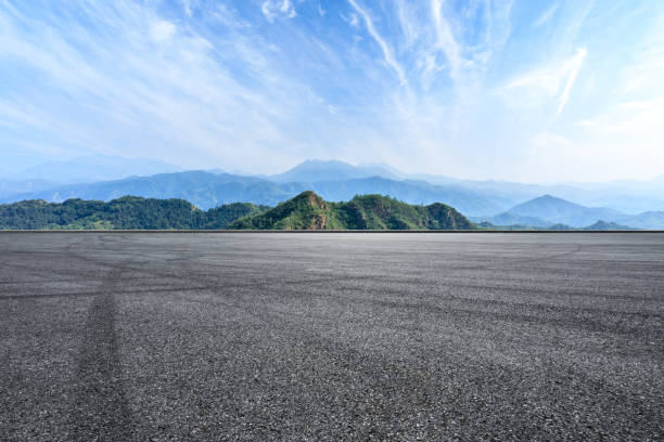 istock Asphalt race track and beautiful natural landscape 1145754269