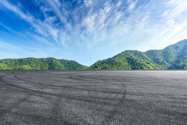 istock Asphalt race track and beautiful natural landscape 1145754467