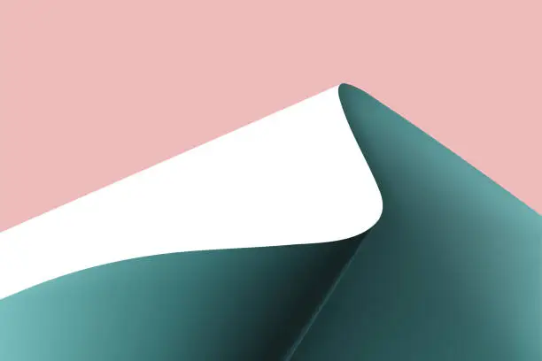 Vector illustration of Paper curved into a mountain shape background.