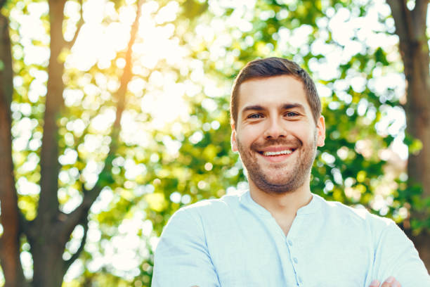 istock Man walk in the park family time 1145756812