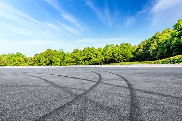 istock Asphalt race track and beautiful natural landscape 1145756833