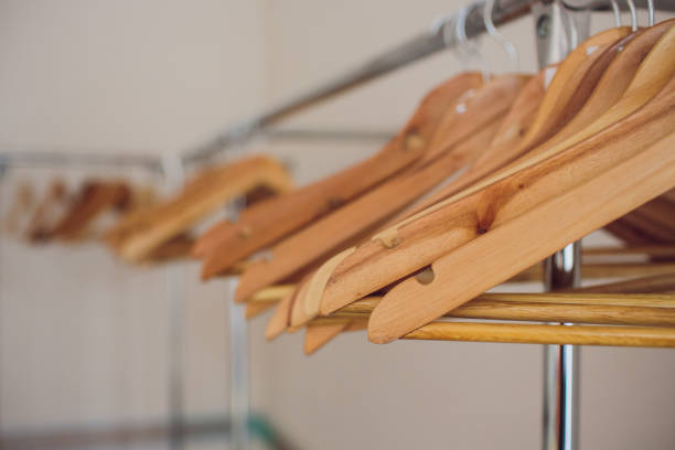 Empty clothes hanger at the store