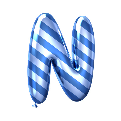 Blue Stripe Balloon Alphabet N Stock Illustration - Download Image Now -  Alphabet, Anniversary, Balloon - iStock