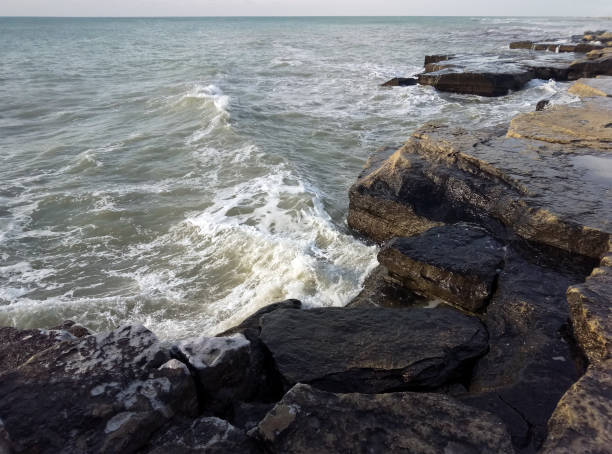 istock Rocky shore of the Caspian Sea. 1145761746