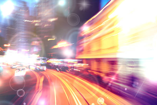 istock Abstract image of light trails with bokeh circle 1145764213