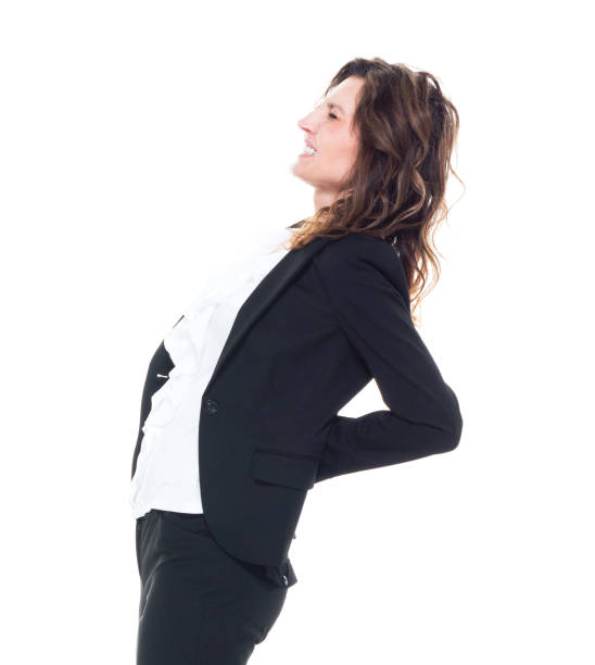 istock Caucasian businesswoman has a back ache 1145765456