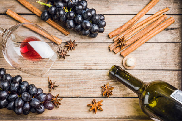 istock Red wine in glass on the rustic background 1145766668