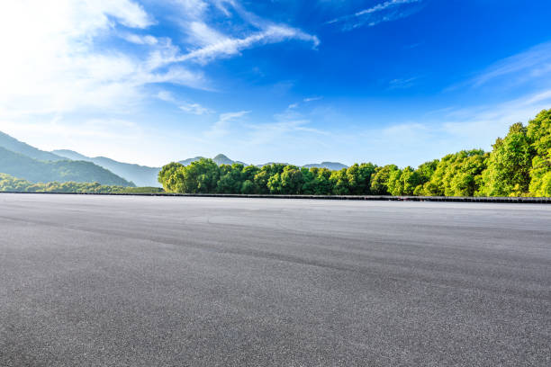istock Asphalt race track and beautiful natural landscape 1145766895
