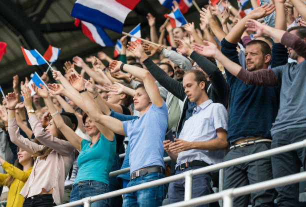 istock French Fans With Waving Flags 1145768158