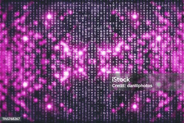 Spring Matrix Pink Pink Matrix Digital Background Abstract Cyberspace Concept Characters ...