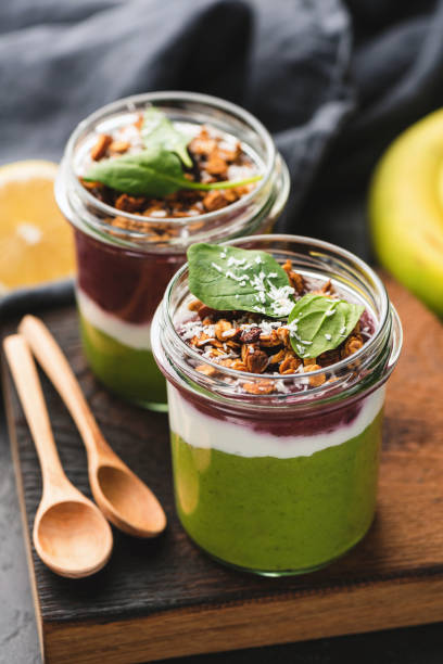 istock Raw avocado and acai berry layer smoothie 1145770253