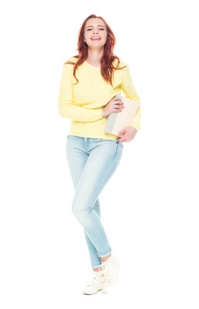 istock Cute female holding one book 1145770688