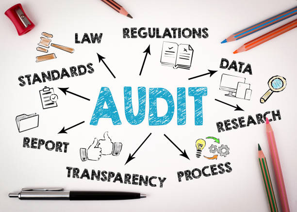 istock Audit Concept. Chart with keywords and icons 1145772158