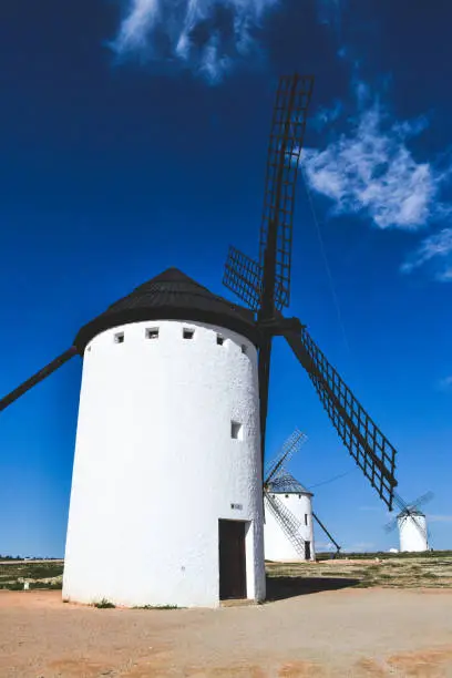 Photo of windmills located in Castilla la Mancha in Spain