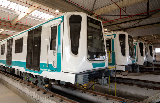 istock Subway trains in a depot 1145778008