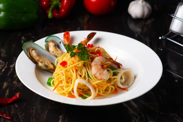istock italian seafood saghetti with  pasta with clams 1145778301