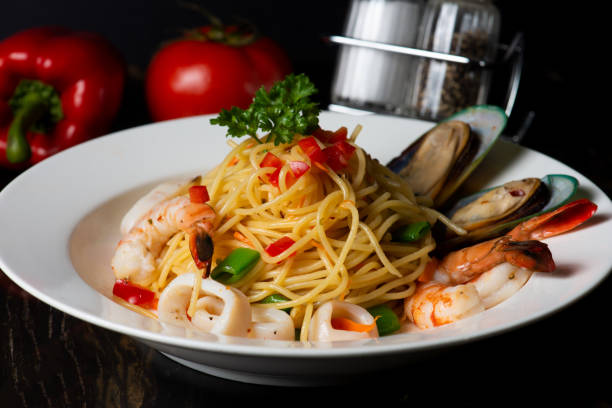istock italian seafood saghetti with  pasta with clams 1145778302