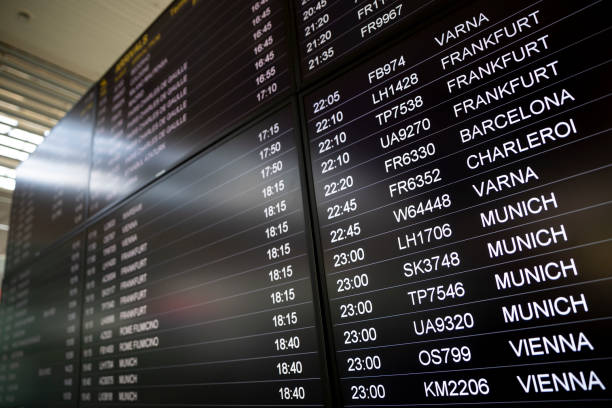 istock Boarding time monitor screens 1145778628