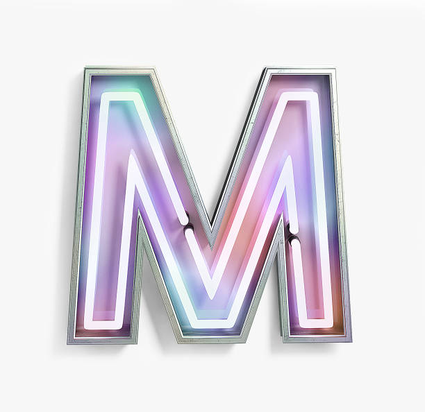 istock Fluorescent Colored Neon Font. Letter M 1145781367