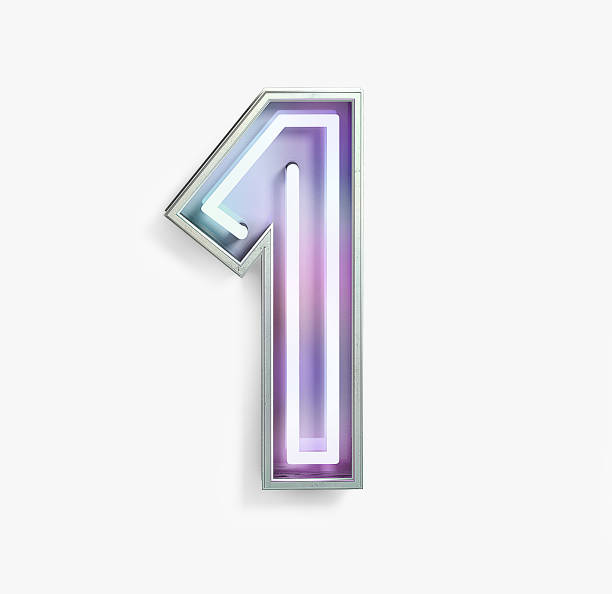 istock Fluorescent Colored Neon Font. Number 1 1145781934