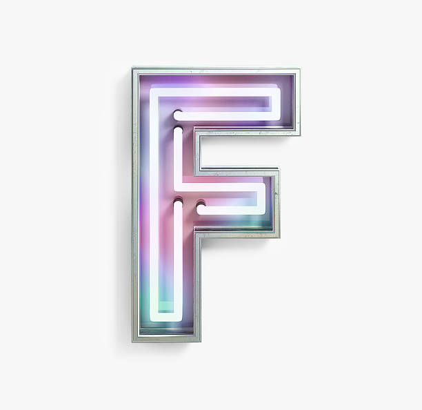 istock Fluorescent Colored Neon Font. Letter F 1145782009