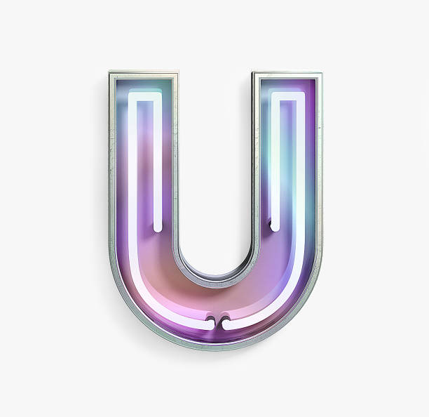 istock Fluorescent Colored Neon Font. Letter U 1145782196