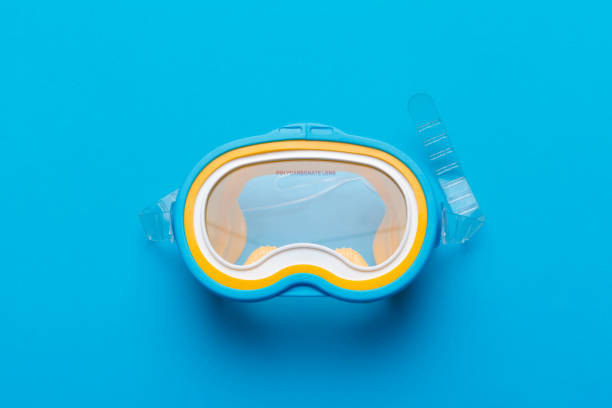 istock Snorkeling mask equipment on a vibrant background 1145782456