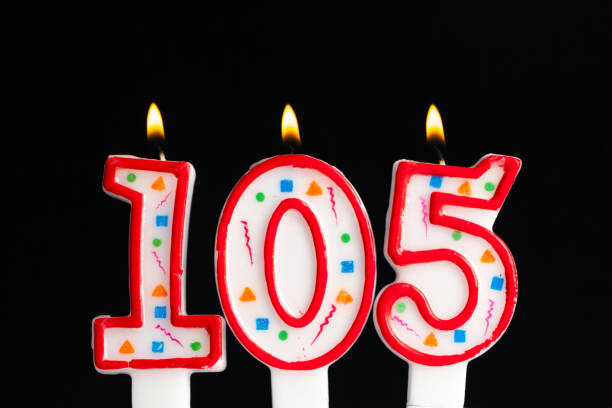 istock Colorful burning birthday candle  on dark background 1145783340
