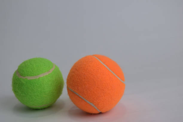 istock Close up tennis ball isolated on white background 1145783578