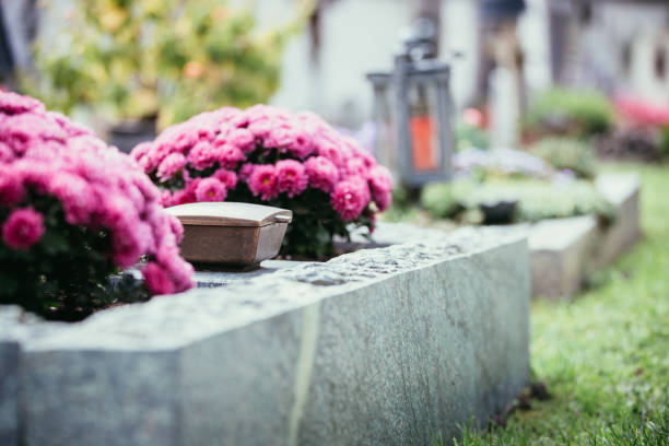 istock Holy water in iron bowl, cemetery 1145785154
