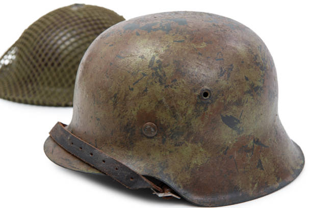 istock German World War Two (Stahlhelm M1942) military helmet, Normandy 1944 on the white background 1145790893