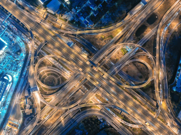 istock Aerial view of Expressway road intersection 1145798146