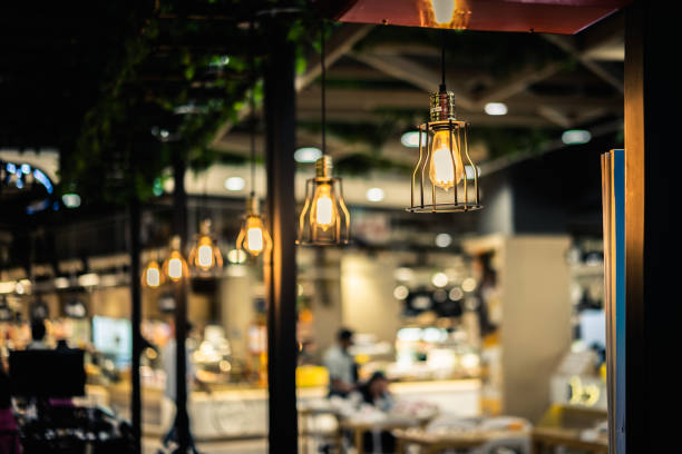 istock Decorative indoor modern lamp hanging on wall and ceiling. 1145799535