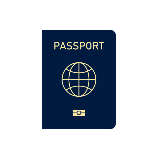 International passport isolated on white background. Travel document. World immigration. International passport isolated on white background. Travel document. World immigration. EPS 10 blue us passport cover stock illustrations