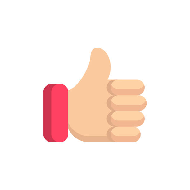 Like Button Flat Icon. Pixel Perfect. For Mobile and Web. Flat Icon. thumb stock illustrations