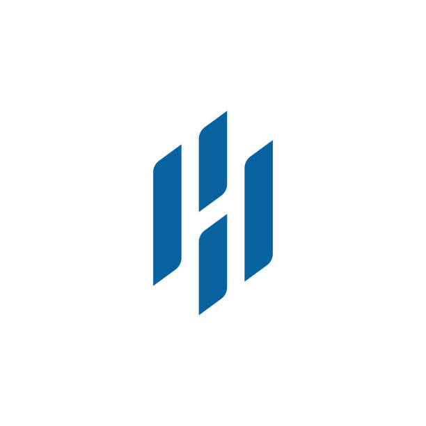 ilustraciones, imágenes clip art, dibujos animados e iconos de stock de plantilla de diseño de logotipo de letra h moderna - letra h
