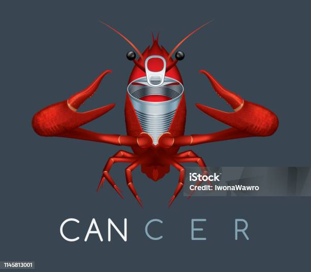 You Are What You Eat Cancer Disease Concept U2013 Aluminium Can Metamorphosis Into Cancer Idea Stock Illustration - Download Image Now