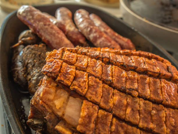 carne arrosto - cooked food variation black pudding foto e immagini stock